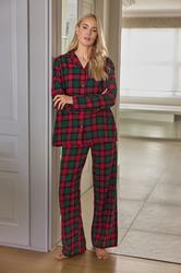 LTS Tall Red & Green Cotton Check Pyjama Set | Long Tall Sally 1