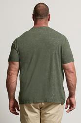BadRhino Big & Tall Khaki Green Acid Wash T-Shirt | BadRhino 3