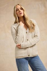 LTS Tall Ivory White Boucle Knitted Cardigan | Long Tall Sally 1