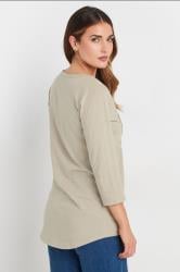 LTS Tall 2 PACK Beige Brown & Green Henley Tops | Long Tall Sally 5