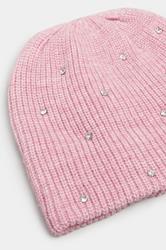 Pink Diamante Beanie | Yours Clothing 2