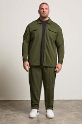 STUDIO A Big & Tall Khaki Green Pintuck Joggers | BadRhino 2