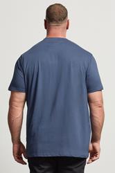 BadRhino Big & Tall Blue Plain T-Shirt | BadRhino 3