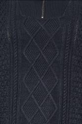 JACK & JONES Big & Tall Navy Blue High Neck Quarter Zip Jumper | BadRhino 2