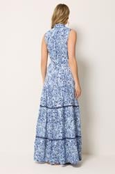 LTS Tall Women's Blue Floral Belted Maxi Dress | Long Tall Sally 2