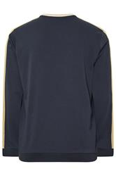 LYLE & SCOTT Big & Tall Navy Blue Contrast Taped Sweatshirt | BadRhino 2