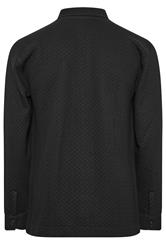BadRhino Big & Tall Black Jersey Textured Overshirt | BadRhino 6