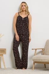 LTS Tall Women's Black Ditsy Floral & Berry Cotton Pyjama Set | Long Tall Sally 3