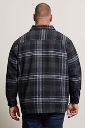 BadRhino Big & Tall Blue Check Print Zip Through Overshirt | BadRhino 3