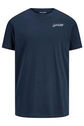 JACK & JONES Big & Tall Sky Captain Blue Back Print T-Shirt | BadRhino 4