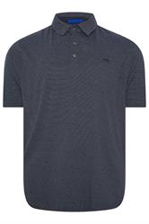 D555 Big & Tall Navy Blue Embroidered Jersey Polo Shirt | BadRhino 1