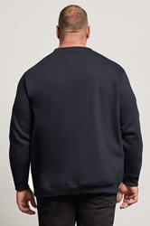 BadRhino Big & Tall Navy Blue Crew Neck Sweatshirt | BadRhino 3