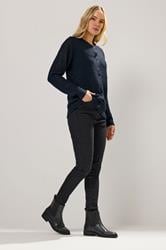 LTS Tall Navy Blue Knitted Button Cardigan | Long Tall Sally 2