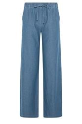 LTS Tall Women's Blue Washed Pull On Wide Leg Jeans | Long Tall Sally 5
