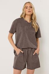 LTS Tall Women's Navy Blue Acid Wash Shorts | Long Tall Sally 1