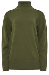 LTS Tall Khaki Green Turtle Neck Jumper | Long Tall Sally 5