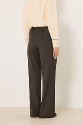 LTS Tall Women's Chocolate Brown Buckle Wide Leg Trousers | Long Tall Sally 3