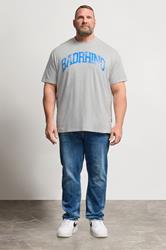 BadRhino Big & Tall Grey Distressed Graphic T-Shirt | BadRhino 2