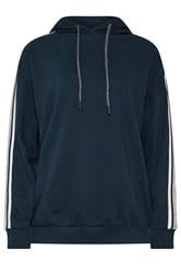 LTS Tall Navy Blue Side Tape Hoodie