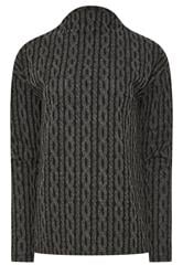 LTS Tall Charcoal Grey Knit Funnel Top | Long Tall Sally 1