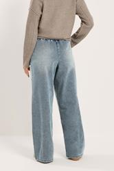 LTS Tall Women's Blue Mid Wash Wide Leg Jeans | Long Tall Sally 4