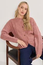 LTS Tall Pink Pointelle Knit Cardigan | Long Tall Sally 1