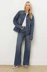 LTS Tall Blue Diamante Embellished Wide Leg Jeans | Long Tall Sally 2