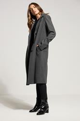 LTS Tall Charcoal Grey Formal Midi City Coat | Long Tall Sally 3