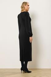 LTS Tall Women's Black Seam Front Midi Dress | Long Tall Sally 3