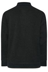 D555 Big & Tall Black Chenille Zip Through Knit Jumper | BadRhino 2