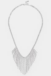 Silver Tone Diamante Statement Choker Necklace | Yours Clothing 2