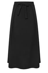 LTS Tall Black Tie Waist Midi Skirt