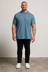 BadRhino Big & Tall Blue Tipped Polo Shirt | BadRhino 2