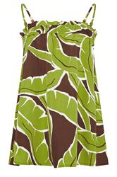 LTS Tall Women's Green Palm Print Beaded Cami Top | Long Tall Sally 5