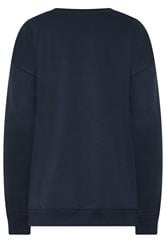 LTS Tall Women's Navy Blue 'Country Club' Embroidered Slogan Sweatshirt | Long Tall Sally 6