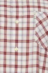 BEN SHERMAN Big & Tall Maroon Red Check Print Shirt | BadRhino 5