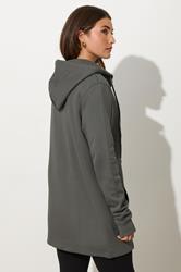 LTS Tall Grey Cotton Longline Hoodie | Long Tall Sally 4