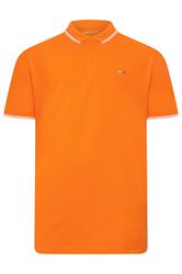 BadRhino Big & Tall Orange & White Tipped Polo Shirt | BadRhino 1