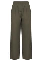 LTS Tall Women's Olive Green Pleated Wide Leg Trousers | Long Tall Sally 5
