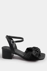 Gold Bow Mid Block Heel Sandals In Extra Wide EEE Fit | Yours Clothing 4