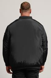  BadRhino Big & Tall Black Zip Through Bomber Jacket | BadRhino 4