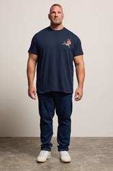 BadRhino Big & Tall Navy Blue Japanese Landscape Graphic T-Shirt | BadRhino 2