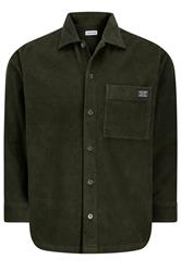 JACK & JONES Big & Tall Rosin Green Corduroy Overshirt | BadRhino 1