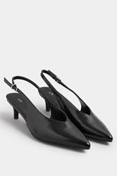 LTS Black Pointed Slingback Kitten Heel | Long Tall Sally 2