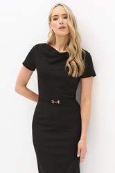 LTS Tall Black Midi Buckle Dress | Long Tall Sally 2