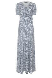 LTS Tall Navy Blue Ditsy Floral Print Wrap Maxi Dress | Long Tall Sally 1