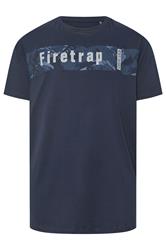 FIRETRAP Big & Tall Navy Blue Logo Print T-Shirt