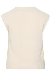 LTS Tall Women's Ivory White Cable Knit Button Vest Top | Long Tall Sally 2