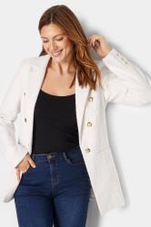 LTS Tall Women's White Boucle Blazer | Long Tall Sally 1
