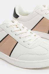 White Panelled Trainers In Extra Wide EEE Fit | Yours Clothing 5